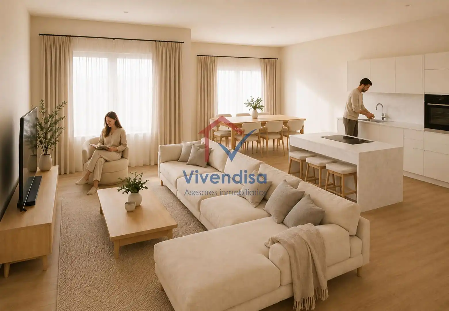 Sala de estar de Casa adosada en venta en Guadalajara con Calefacción, Jardín privado y Terraza