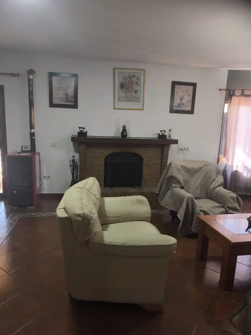 Sala de estar de Finca rústica de alquiler en Sedella con Jardín privado, Piscina y Amueblado