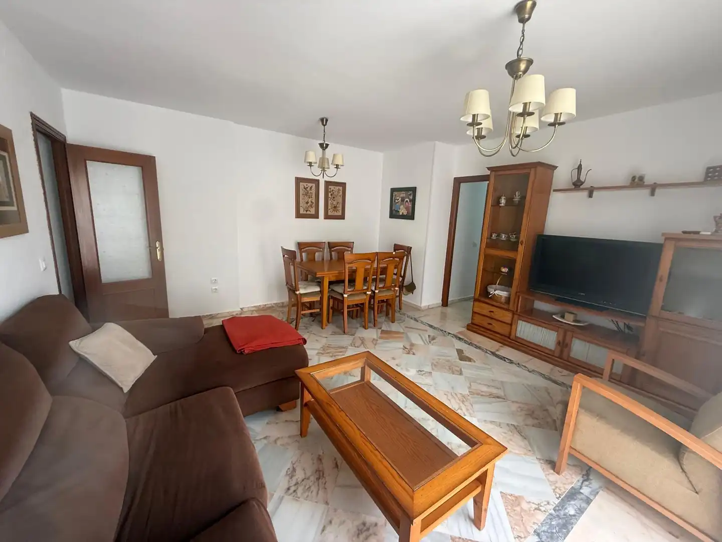 Living room of Flat for share in Málaga  with Air Conditioner, Terrace and Furnished