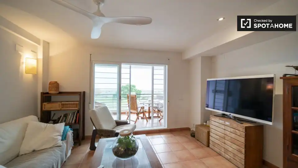 Wohnzimmer von Wohnung zur Miete in Sagunto / Sagunt mit Klimaanlage, Heizung und Möbliert
