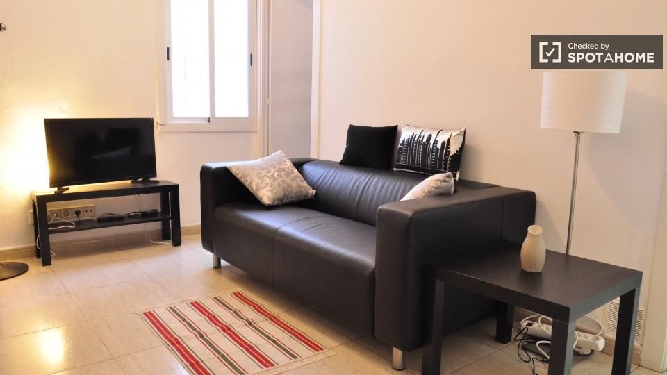 Sala d'estar de Pis de lloguer en  Barcelona Capital amb Aire condicionat, Calefacció i Moblat