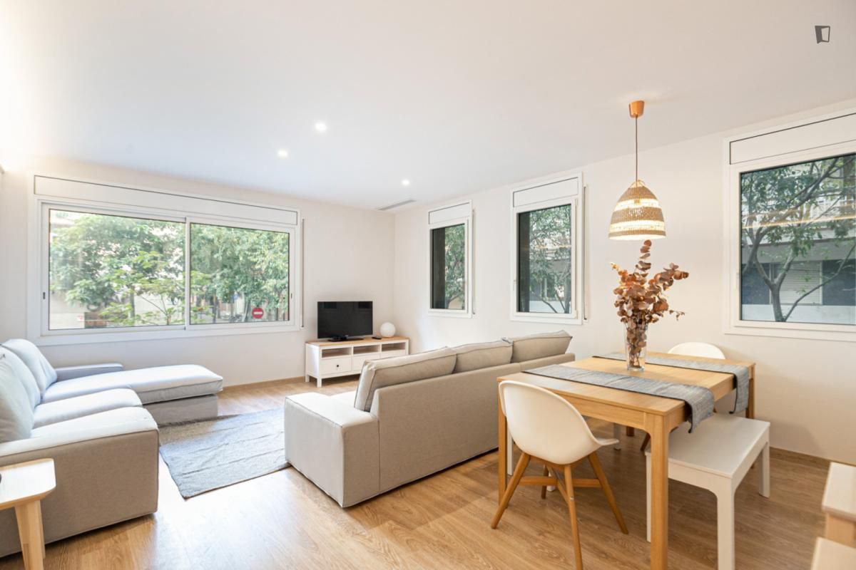 Living room of Apartment to rent in  Barcelona Capital  with Air Conditioner, Furnished and Oven