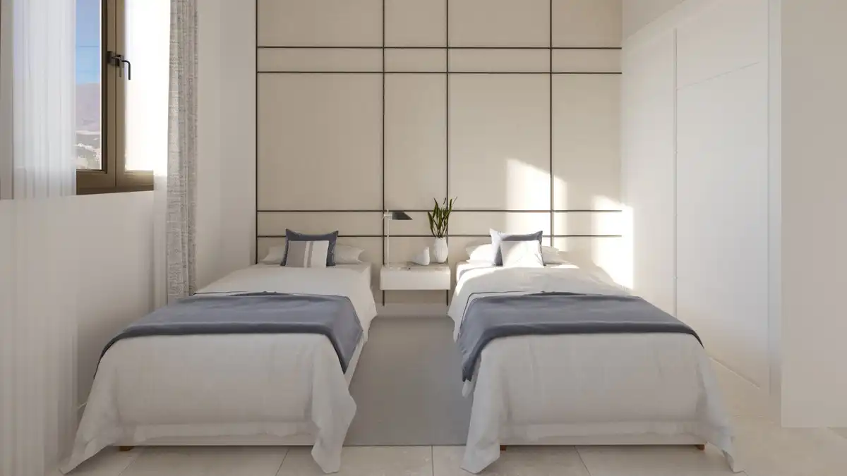 Dormitori de Apartament en venda en Estepona amb Aire condicionat, Jardí privat i Terrassa