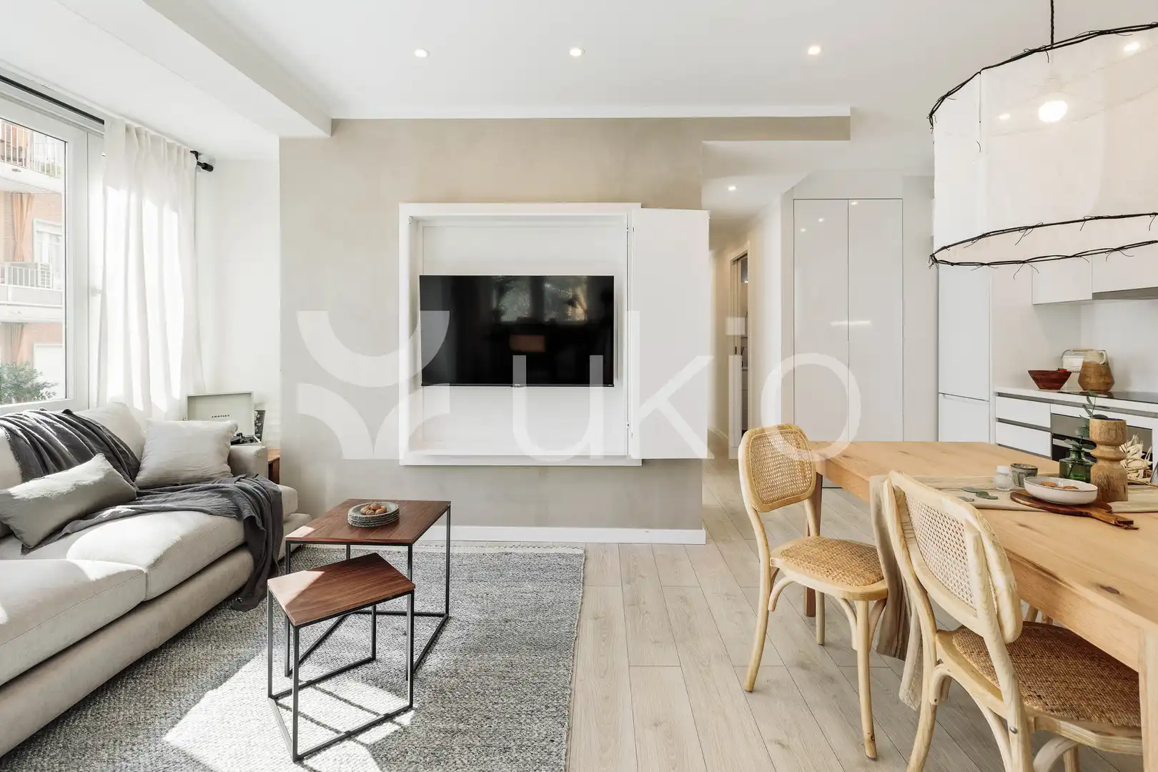 Sala d'estar de Apartament de lloguer en Barcelona amb Aire condicionat, Calefacció i Moblat