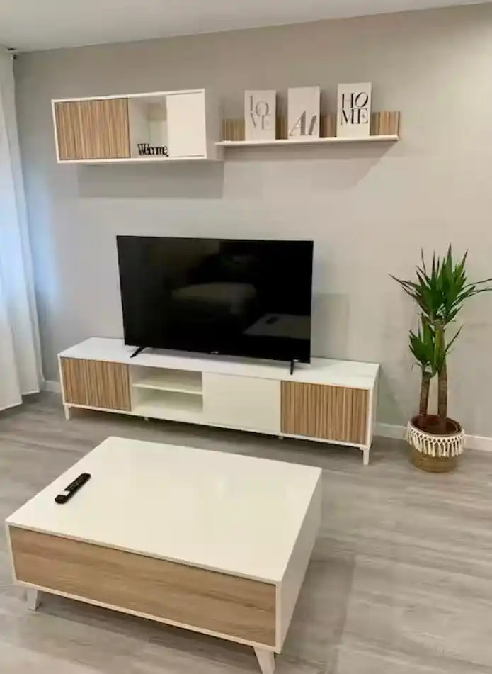 Living room of Flat for rent in Gijón   with Heating, Terrace and Furnished
