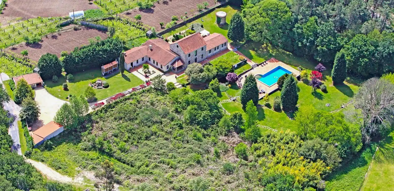 Jardín de Finca rústica en venta en Cuntis con Jardín privado, Terraza y Piscina