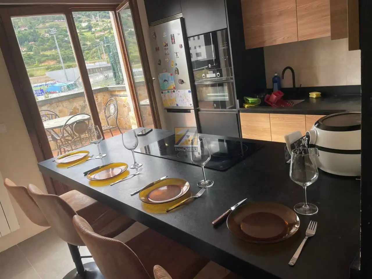 Cocina de Ático de alquiler en Oviedo  con Calefacción, Parquet y Terraza