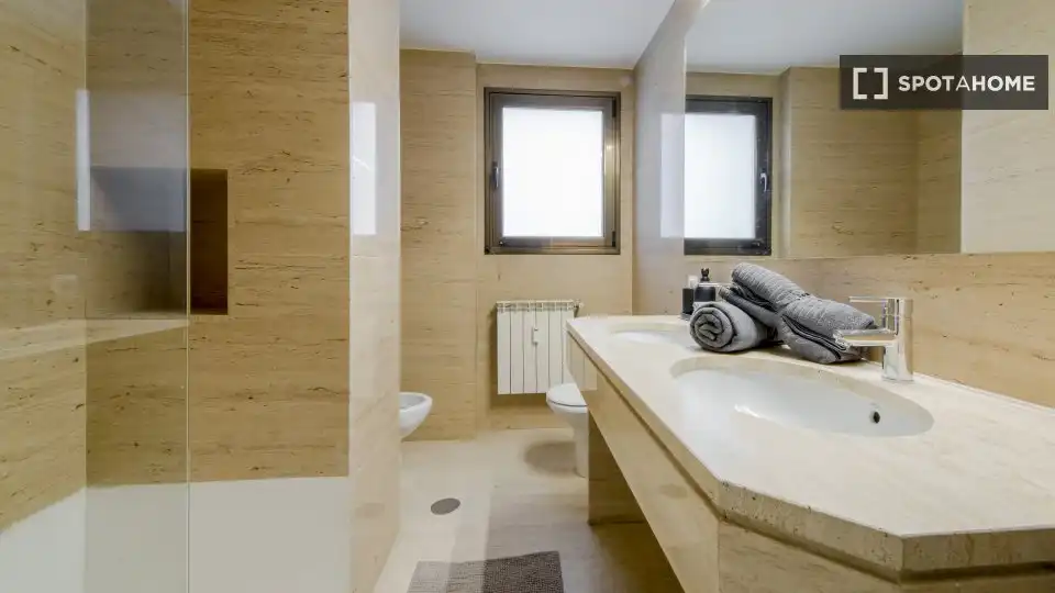 Bathroom of Flat for rent in Madrid  with Air Conditioner, Heating and Furnished