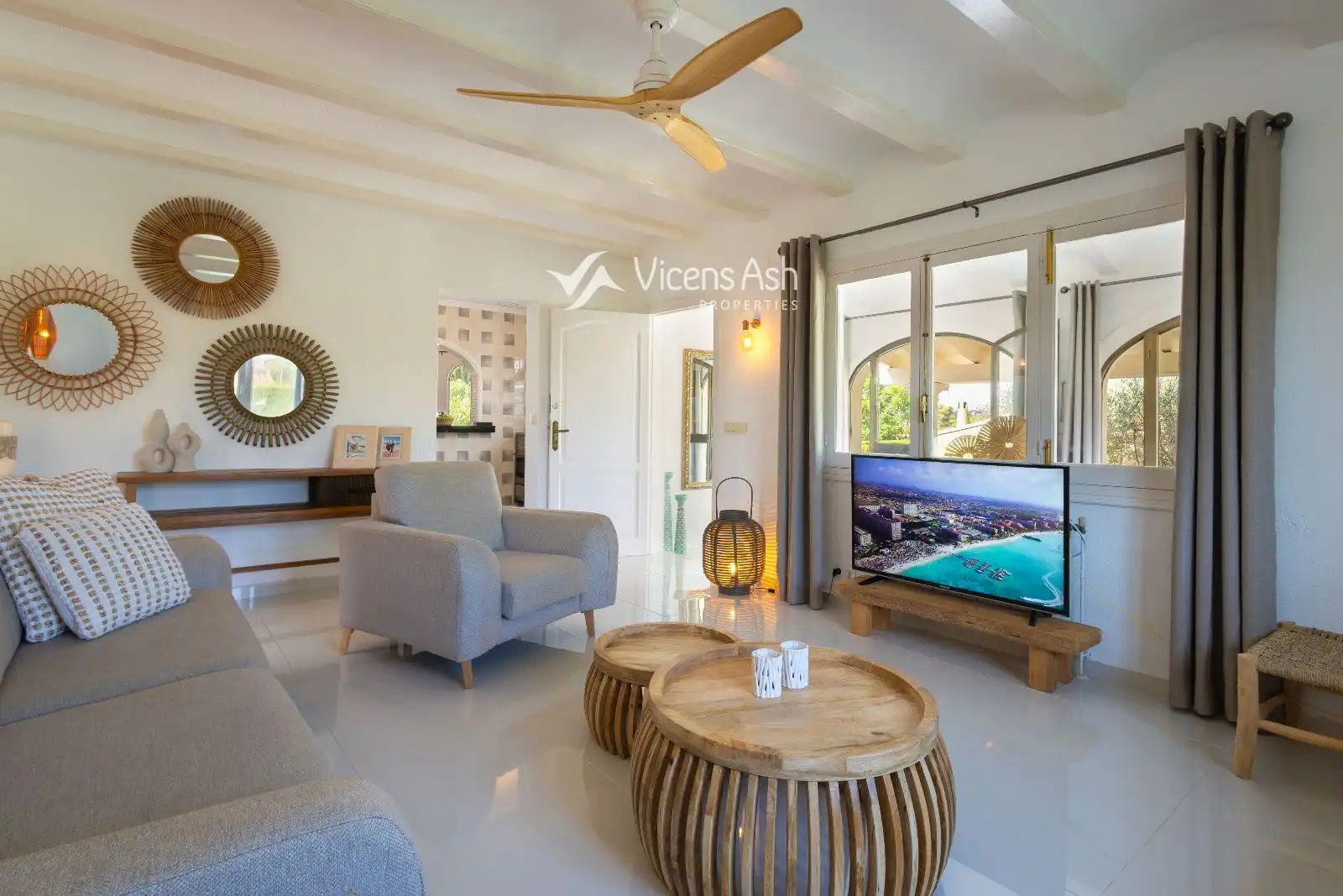 Sala de estar de Casa o chalet en venta en Jávea / Xàbia con Aire acondicionado, Calefacción y Piscina