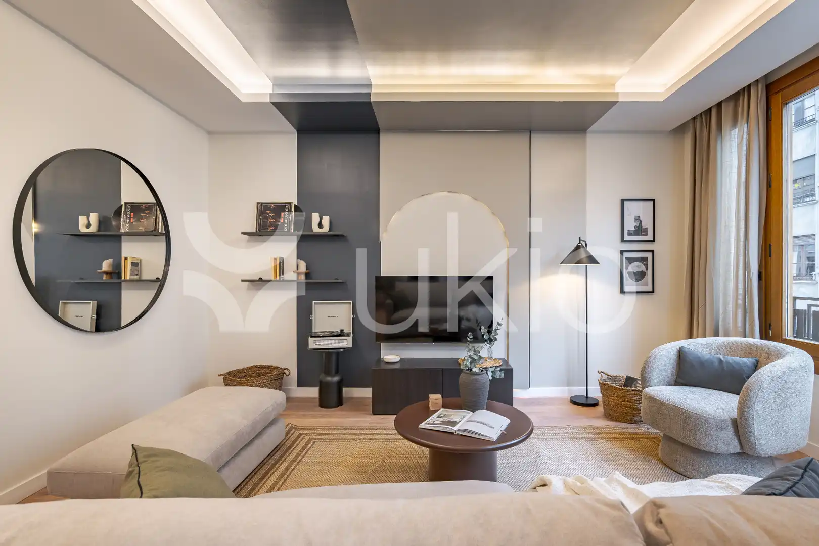 Wohnzimmer von Wohnungen zur Miete in Madrid mit Klimaanlage, Heizung und Terrasse