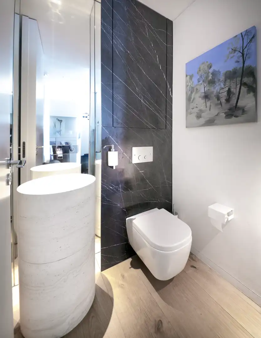 Badezimmer von Wohnungen zum Verkauf in Barcelona mit Klimaanlage, Terrasse und Schwimmbad