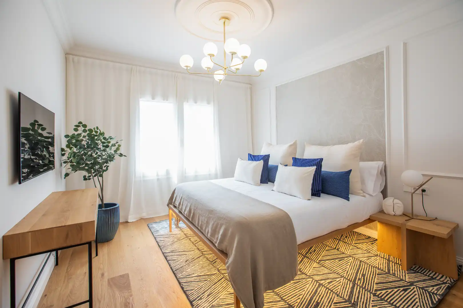 Schlafzimmer von Wohnung zur Miete in Barcelona mit Klimaanlage, Heizung und Parkett