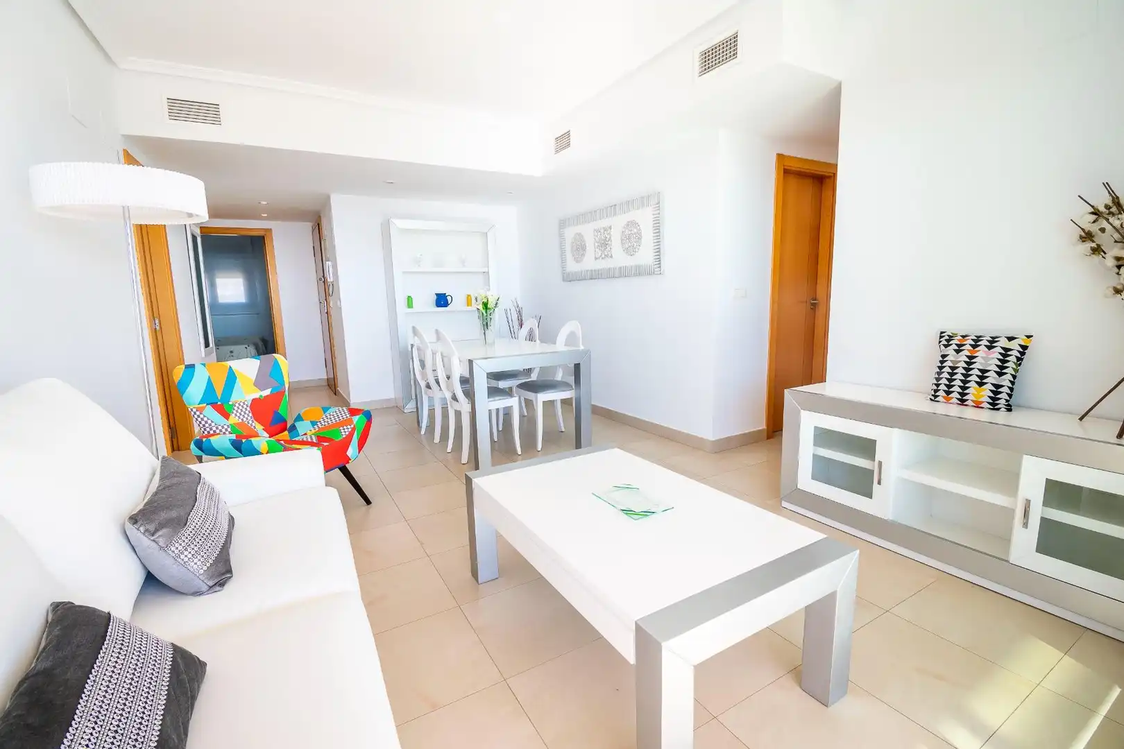 Living room of Apartments for rent in Benidorm  with Air Conditioner, Private garden and Terrace