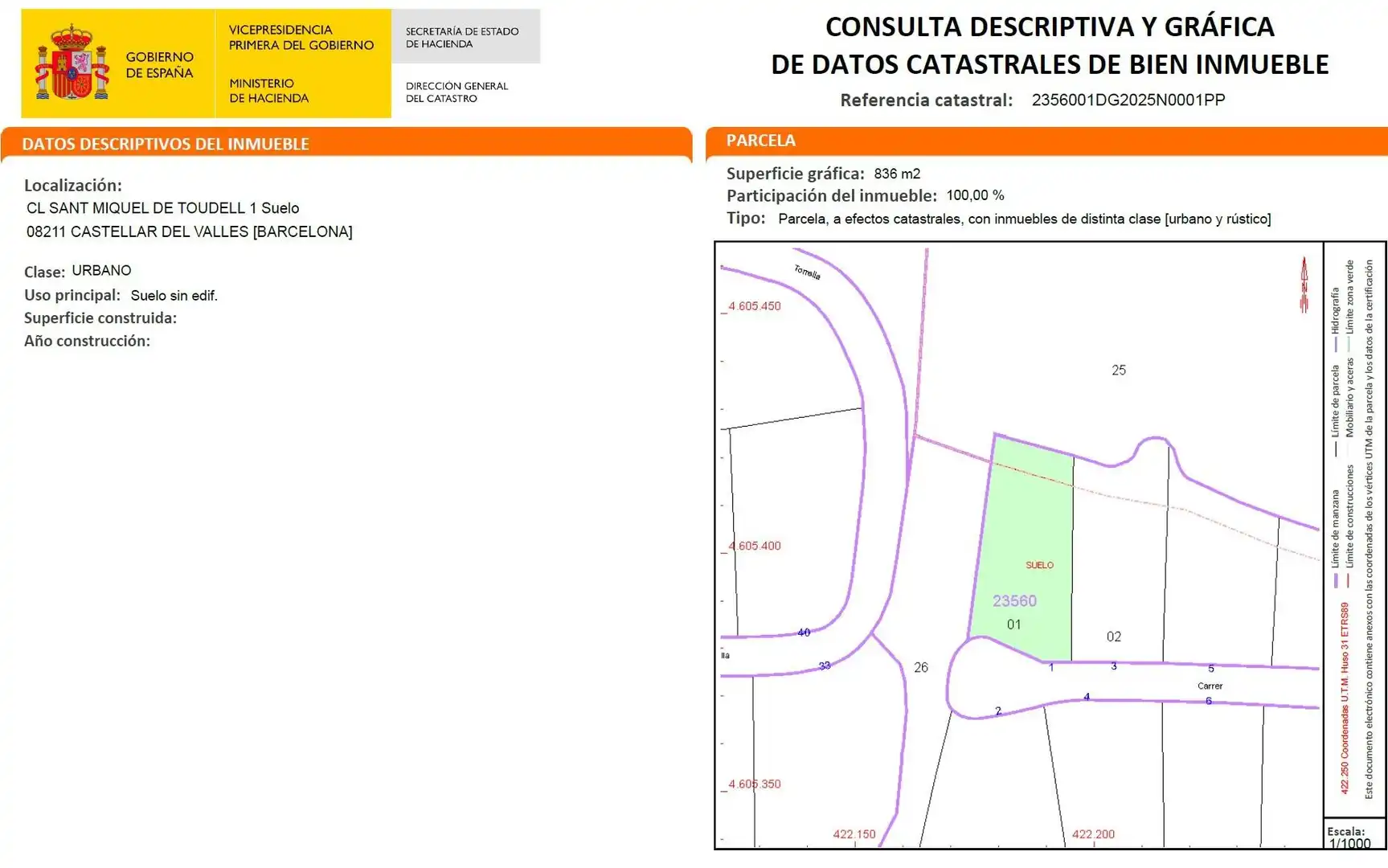 Residential land for sale in Carrer de Sant Miquel de Toudell, imagen 2