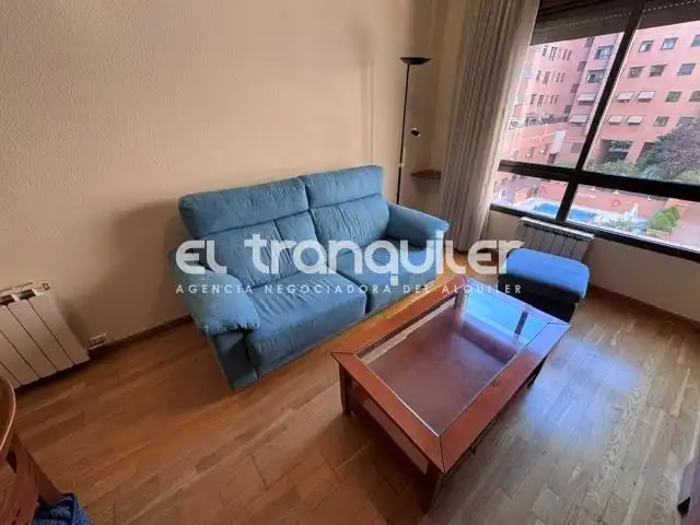 Living room of Flat for rent in Madrid  with Air Conditioner, Swimming Pool and Furnished