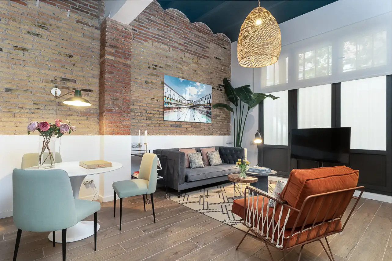Living room of Attic for rent in Barcelona  with Air Conditioner, Heating and Furnished