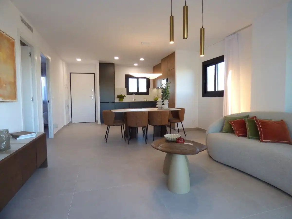 Sala de estar de Apartamento en venta en Villajoyosa / La Vila Joiosa con Aire acondicionado, Jardín privado y Terraza