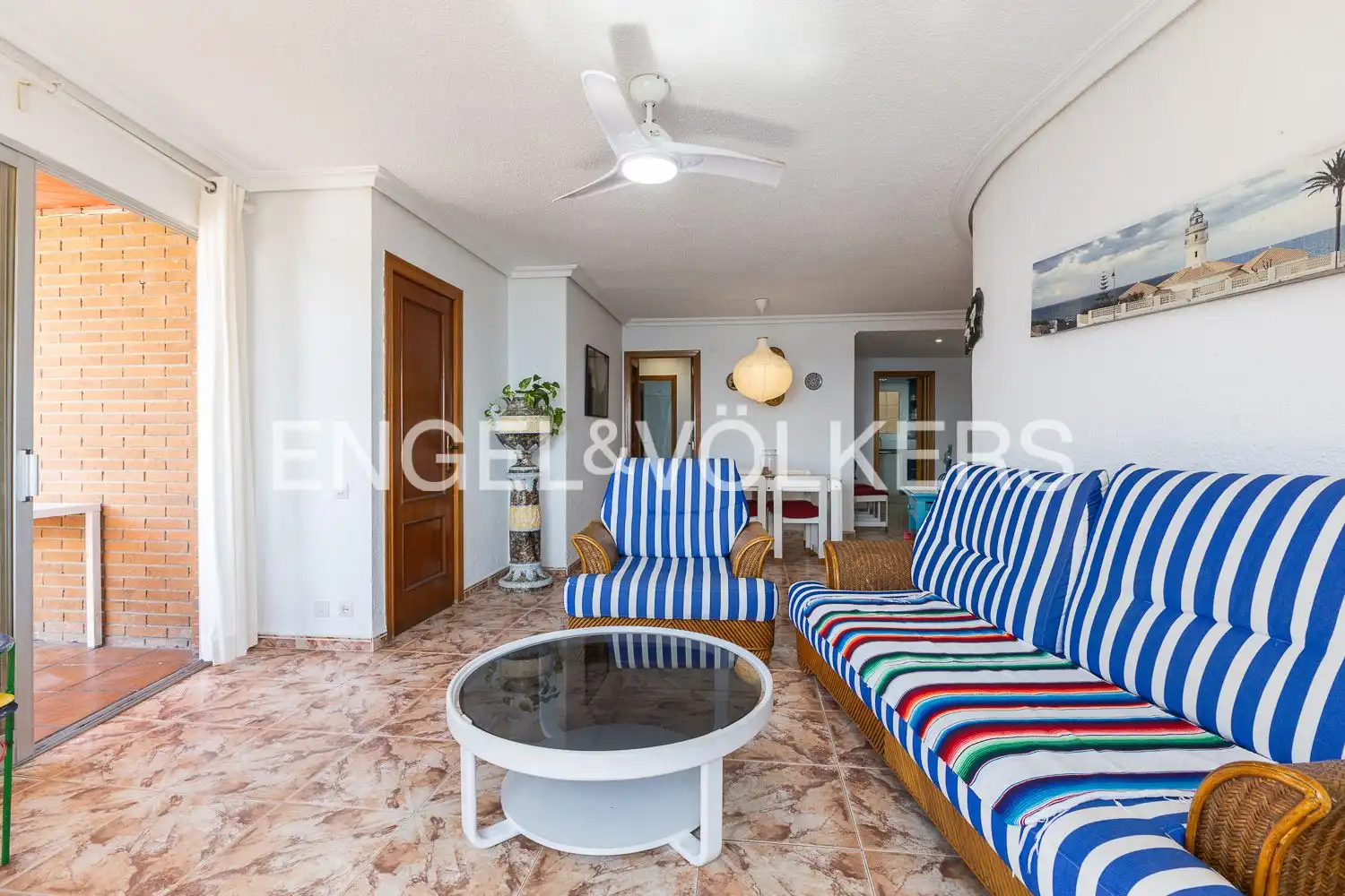 Sala de estar de Piso de alquiler en Cullera con Aire acondicionado, Calefacción y Terraza