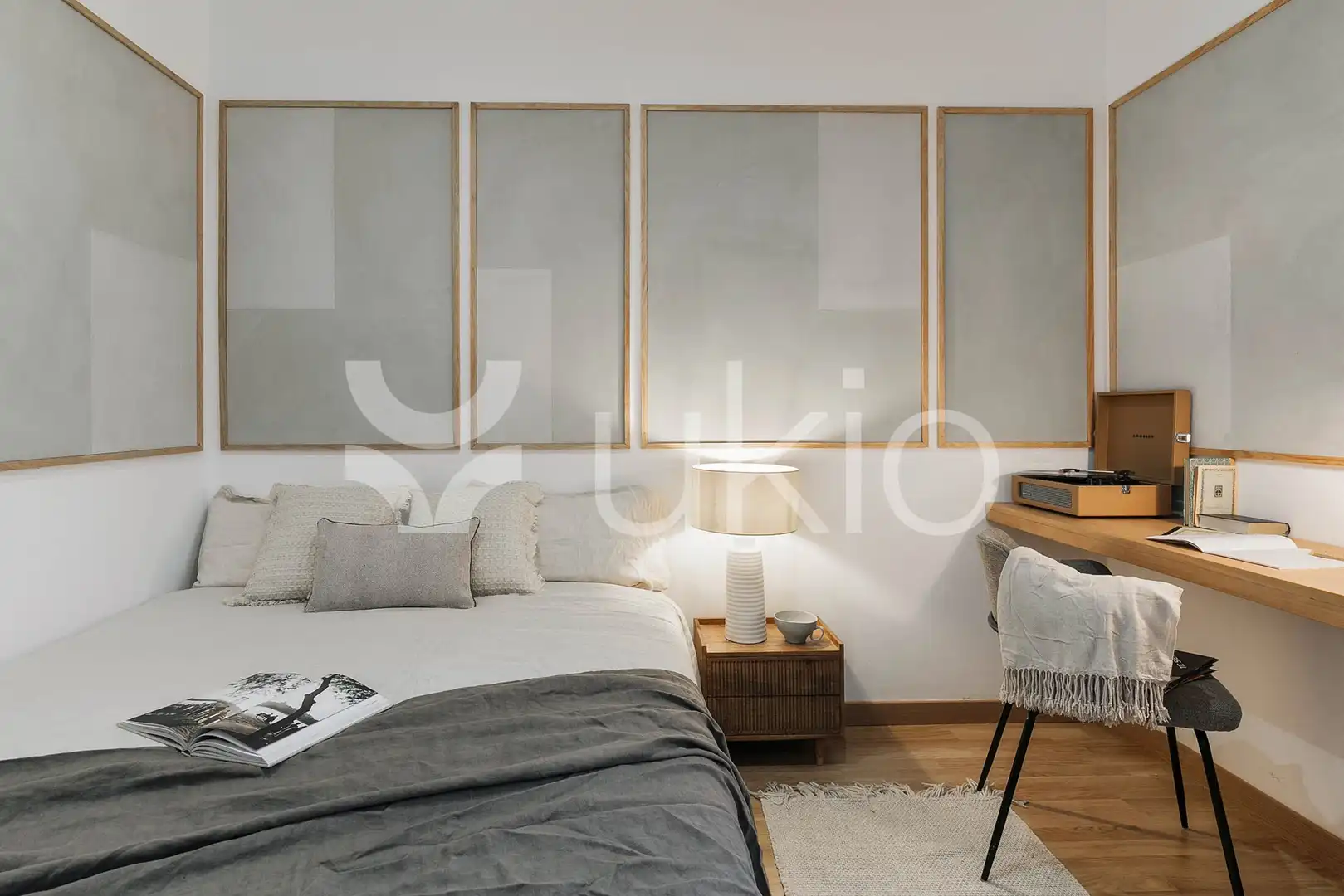 Schlafzimmer von Wohnungen zur Miete in Barcelona mit Klimaanlage, Heizung und Möbliert