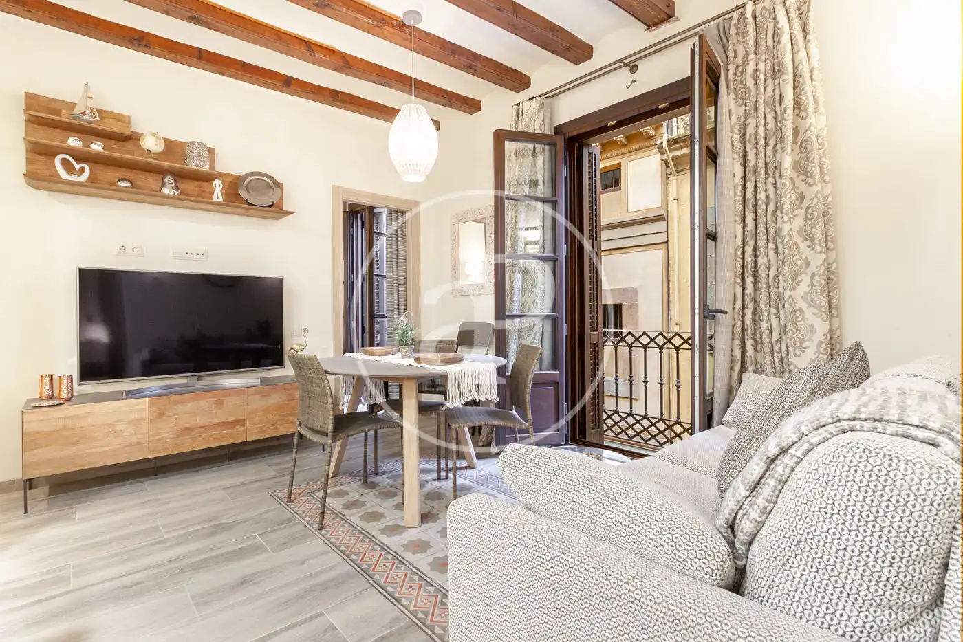 Wohnzimmer von Wohnung zur Miete in Barcelona mit Klimaanlage, Heizung und Möbliert