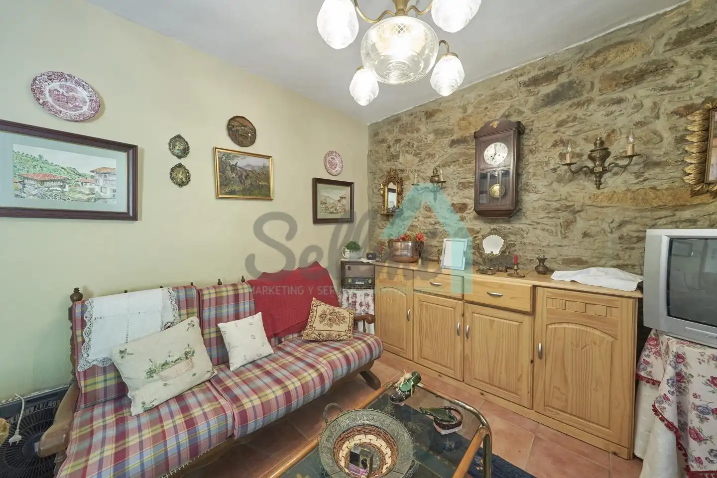Living room of Houses for sale in Langreo  with Private garden and Balcony