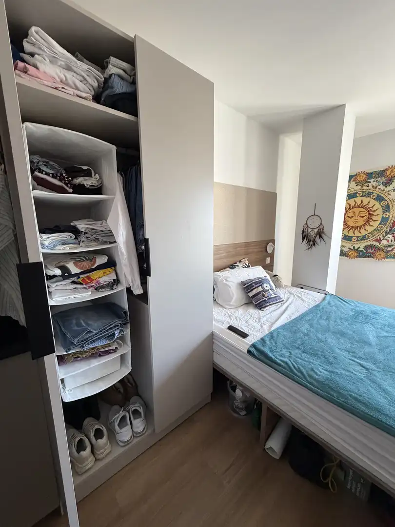 Schlafzimmer von Wohnung zur Miete in Madrid mit Klimaanlage, Parkett und Terrasse
