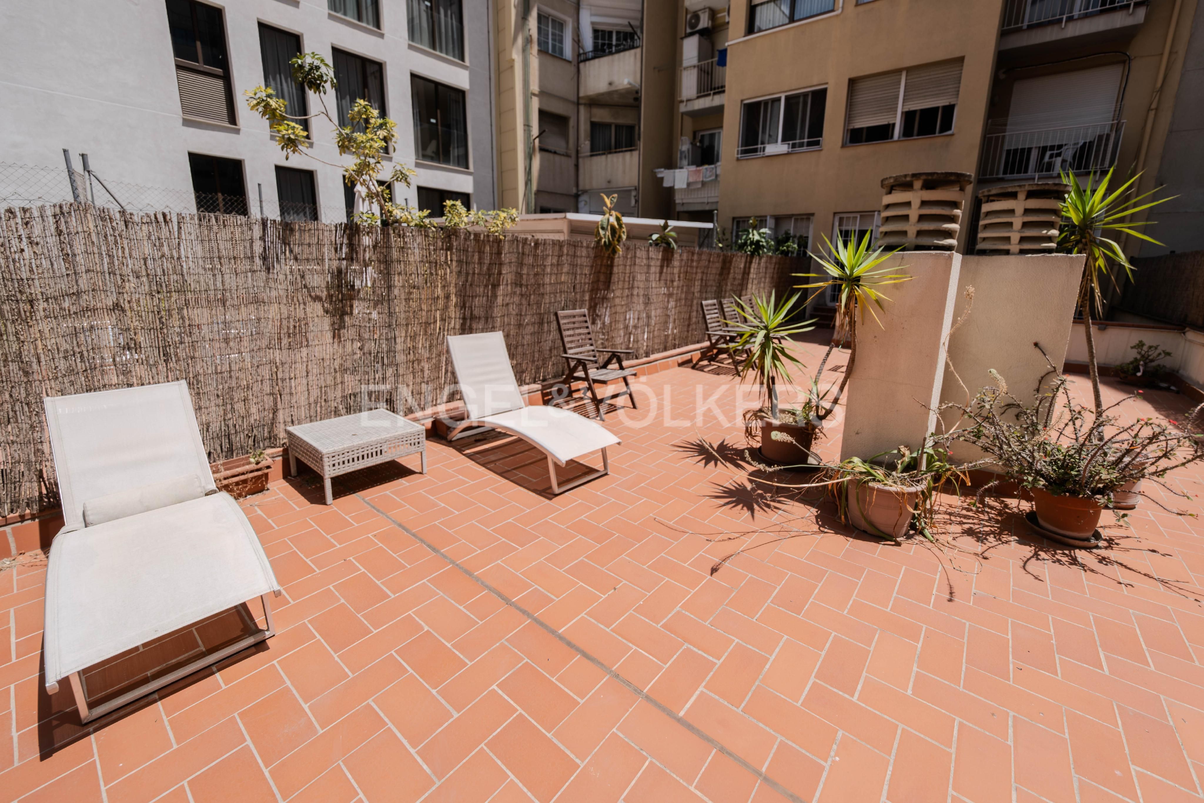 Terrace of Apartment to rent in  Barcelona Capital  with Air Conditioner, Heating and Private garden