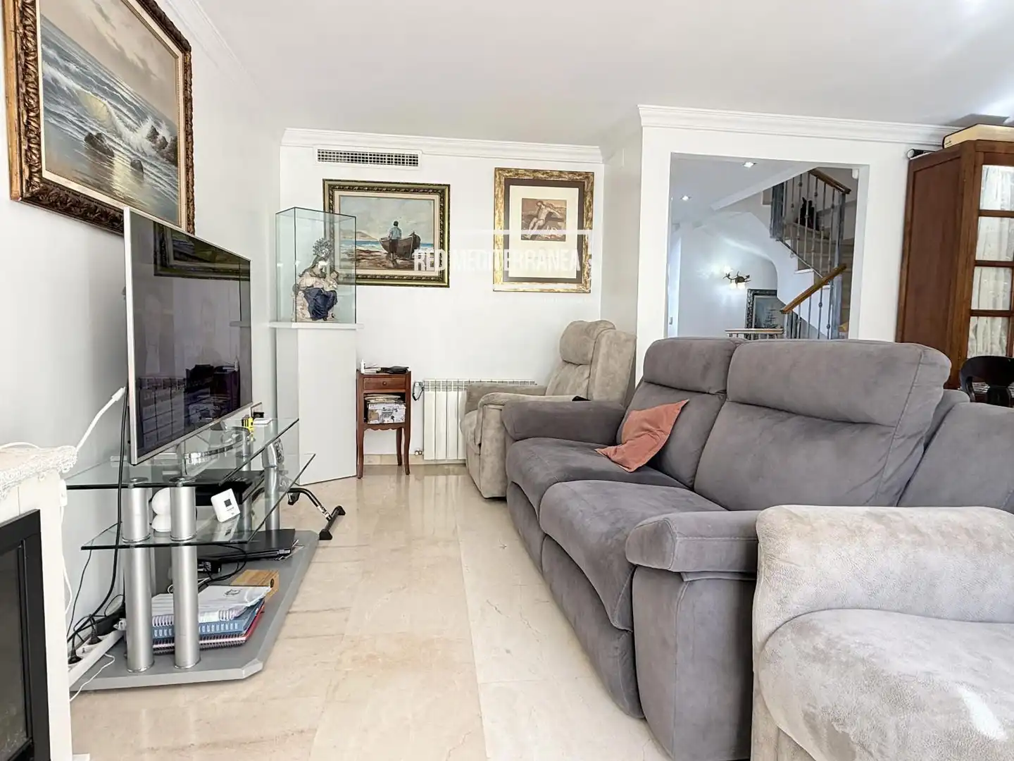 Sala de estar de Casa adosada en venta en Daimús con Aire acondicionado, Calefacción y Jardín privado