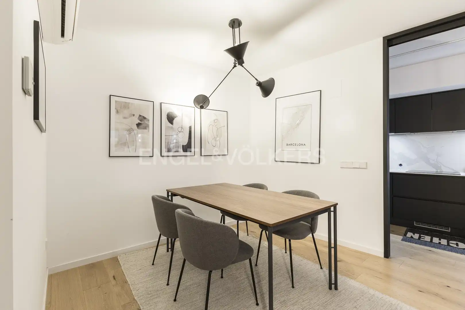 Esszimmer von Wohnung zur Miete in Barcelona mit Klimaanlage, Heizung und Parkett