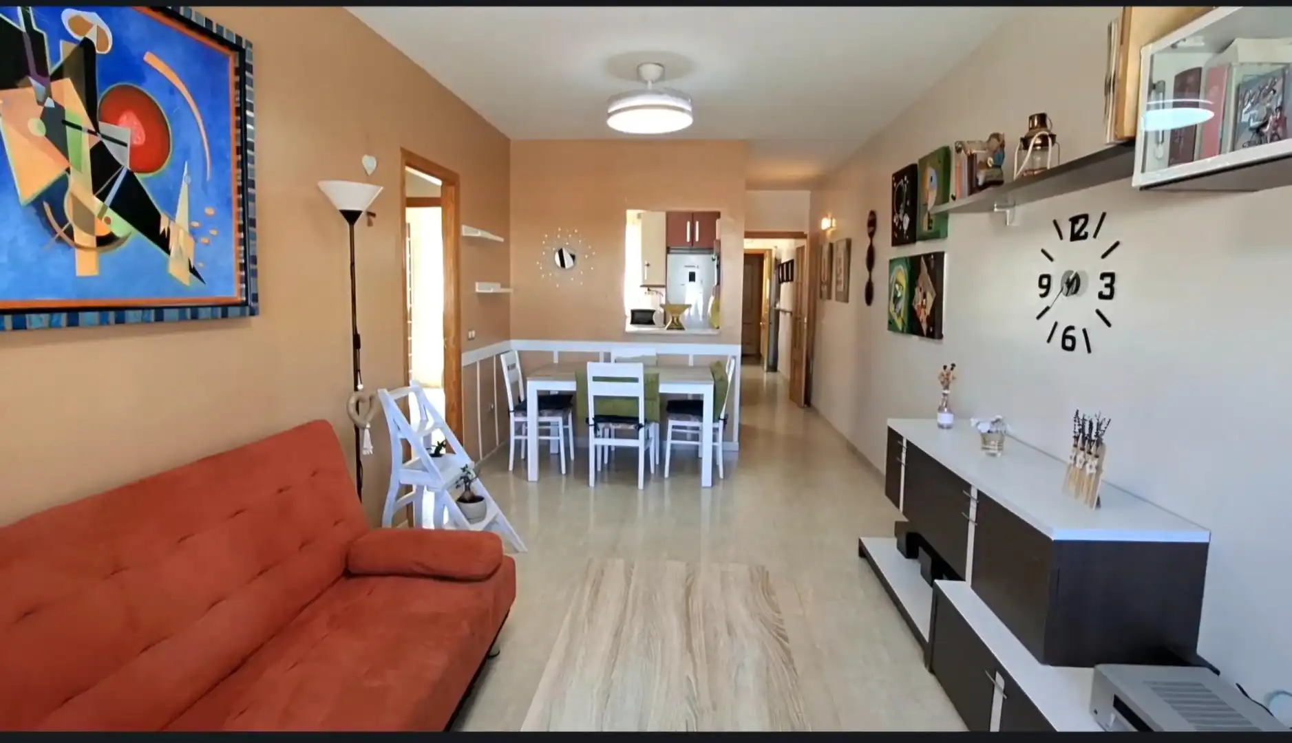 Sala de estar de Piso en venta en Roquetas de Mar con Aire acondicionado, Calefacción y Amueblado