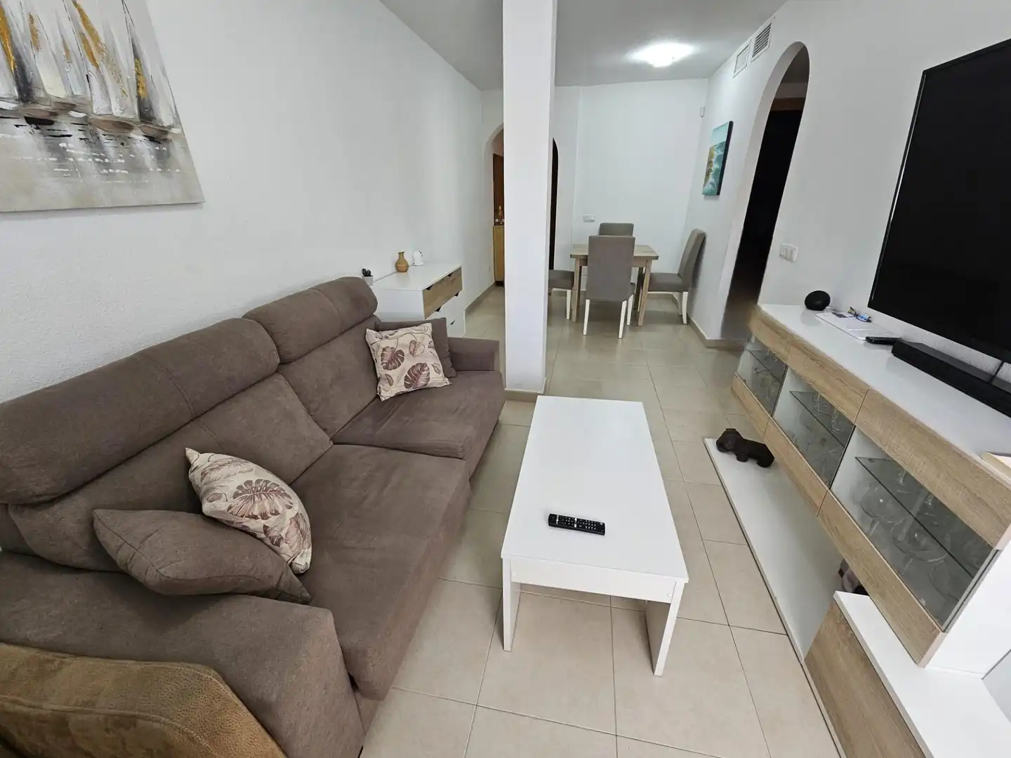 Sala de estar de Piso en venta en Torremolinos con Aire acondicionado, Terraza y Amueblado