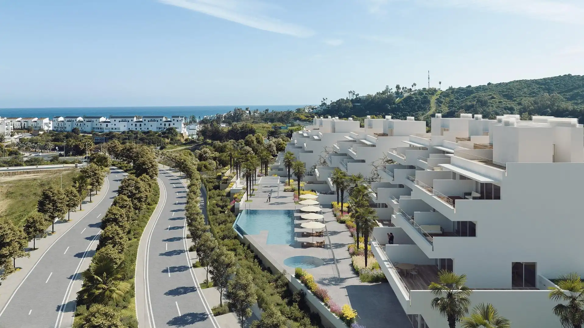 Vista exterior de Ático en venta en Estepona con Aire acondicionado, Calefacción y Terraza