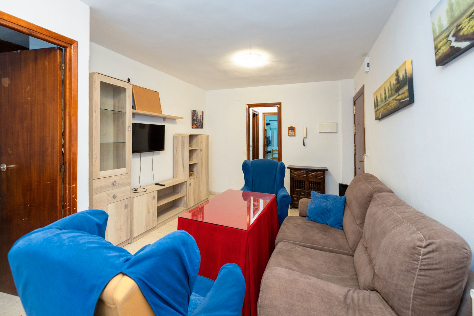 Living room of Flat for sale in  Granada Capital  with Heating, Terrace and Balcony