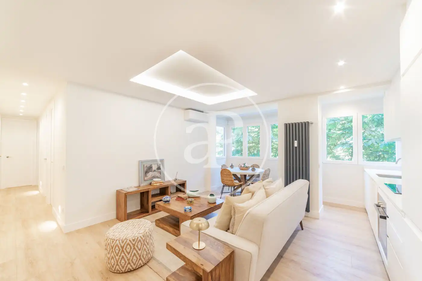 Living room of Flat for rent in Madrid  with Air Conditioner, Heating and Furnished