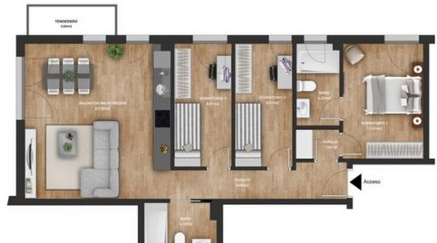 Foto 2 de Piso en venta en Sierrapando - Mirador del Dobra, Sierrapando, Torrelavega
