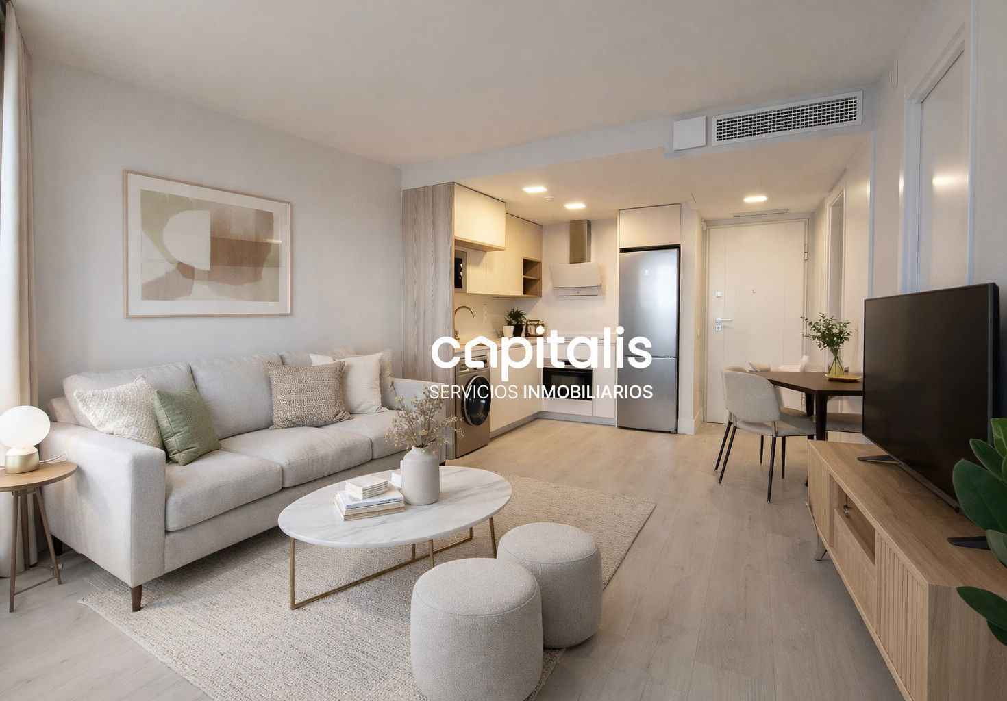 Sala d'estar de Pis de lloguer en  Madrid Capital amb Aire condicionat, Calefacció i Piscina comunitària