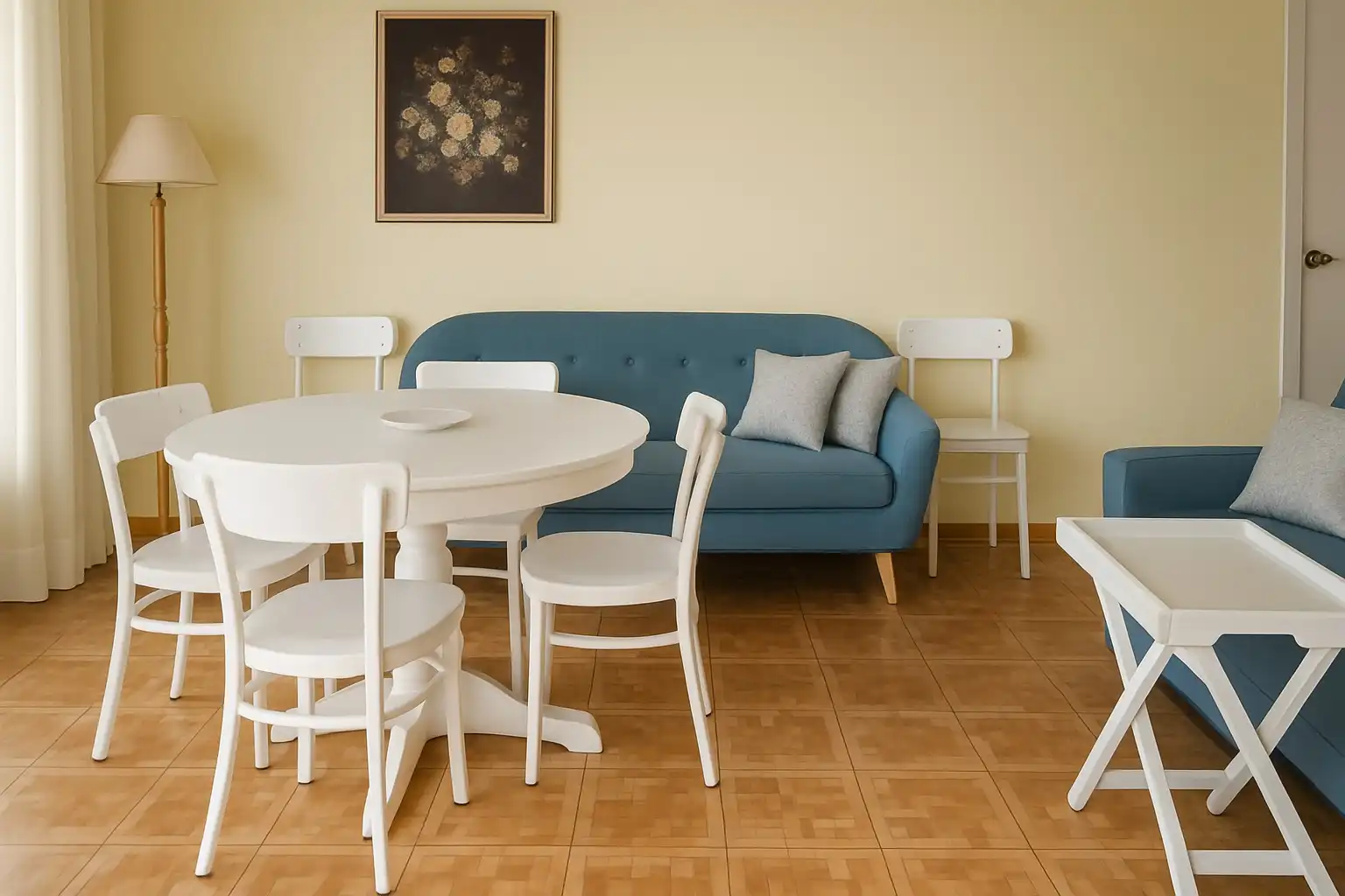 Menjador de Apartament de lloguer en Peñíscola / Peníscola amb Calefacció, Terrassa i Moblat
