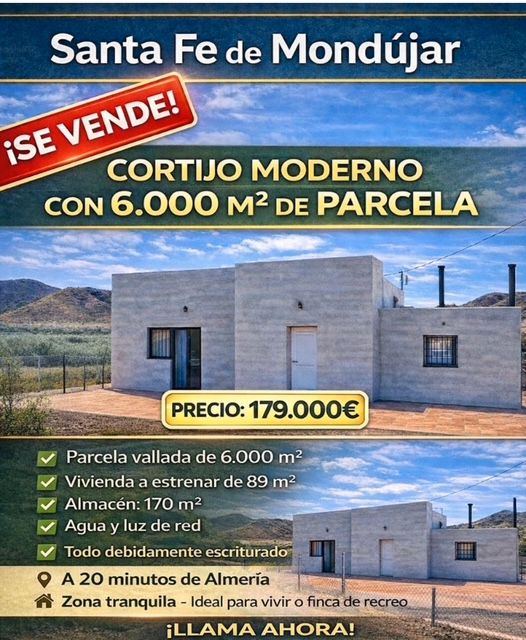 Vista exterior de Casa o chalet en venta en Santa Fe de Mondújar con Aire acondicionado, Calefacción y Jardín privado