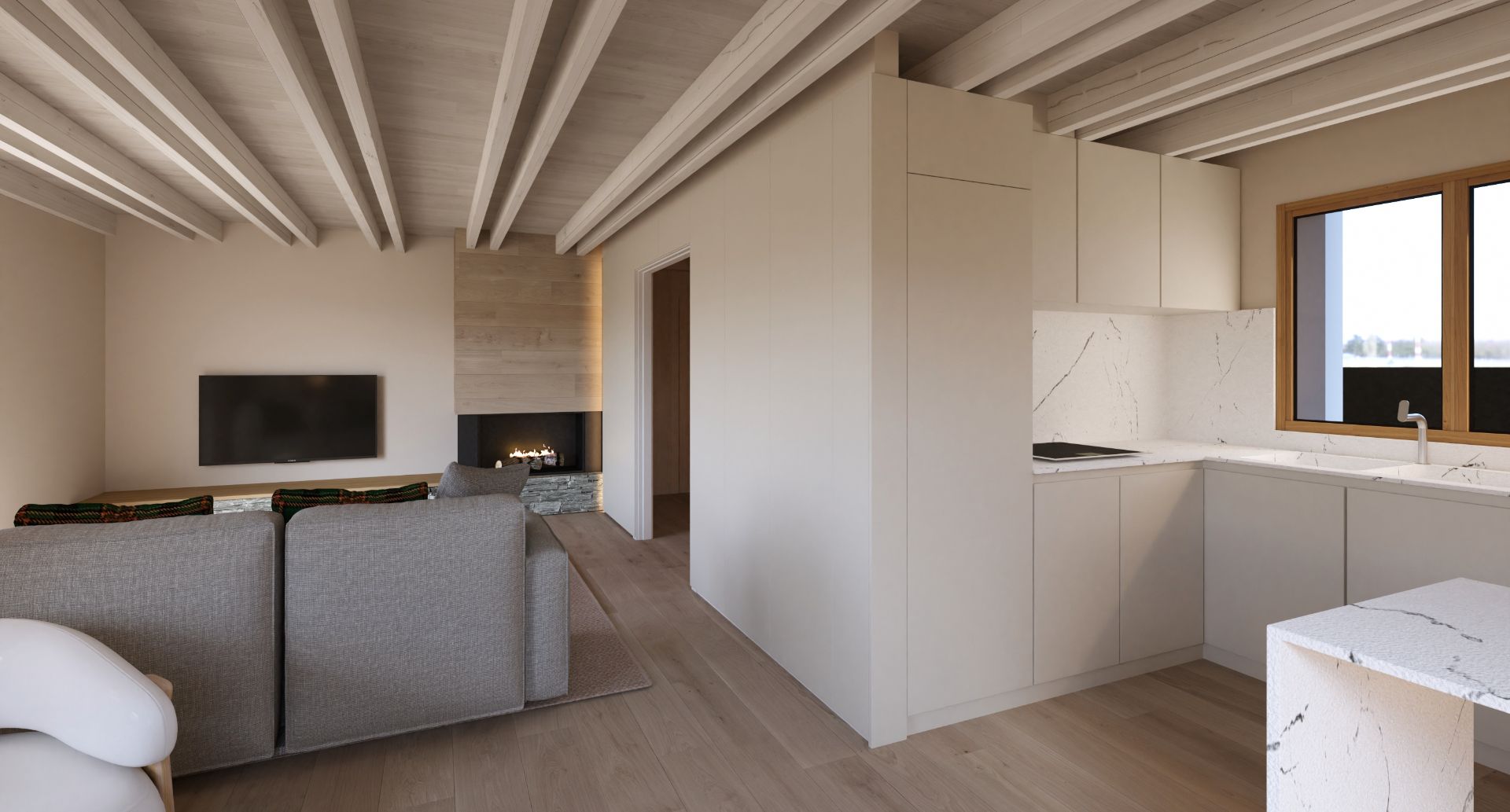 Sala d'estar de Àtic en venda en Vielha e Mijaran amb Aire condicionat, Calefacció i Parquet