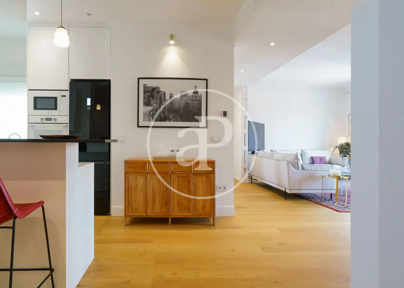 Living room of Flat for rent in Madrid  with Air Conditioner, Heating and Furnished