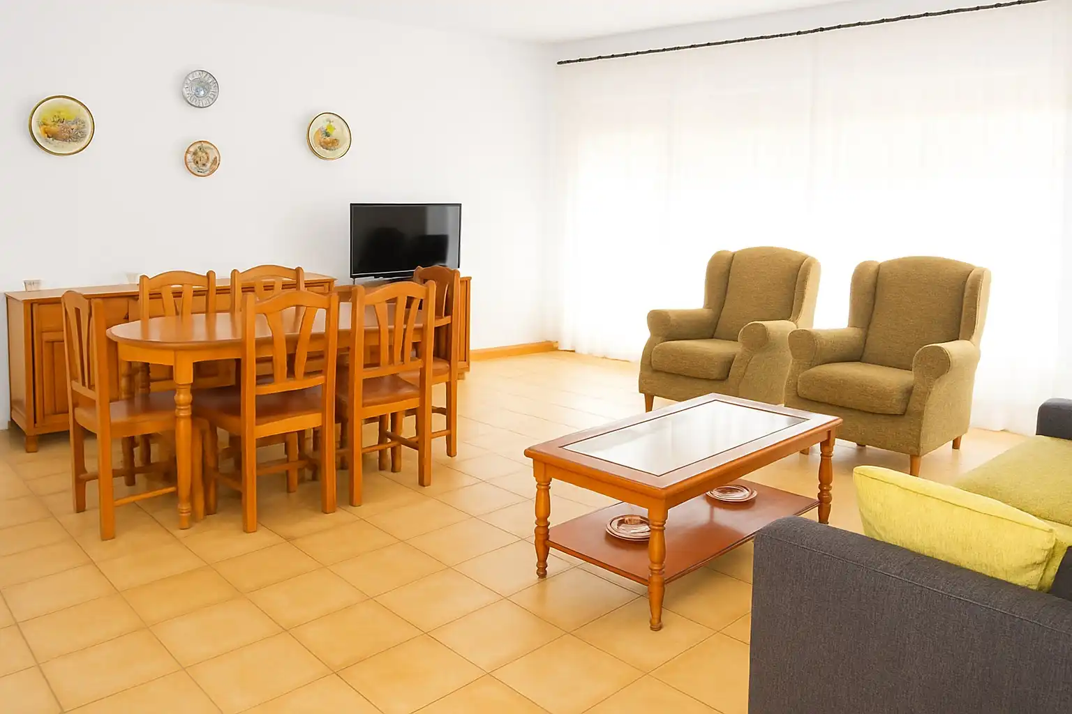 Sala d'estar de Apartament de lloguer en Peñíscola / Peníscola amb Aire condicionat, Calefacció i Terrassa