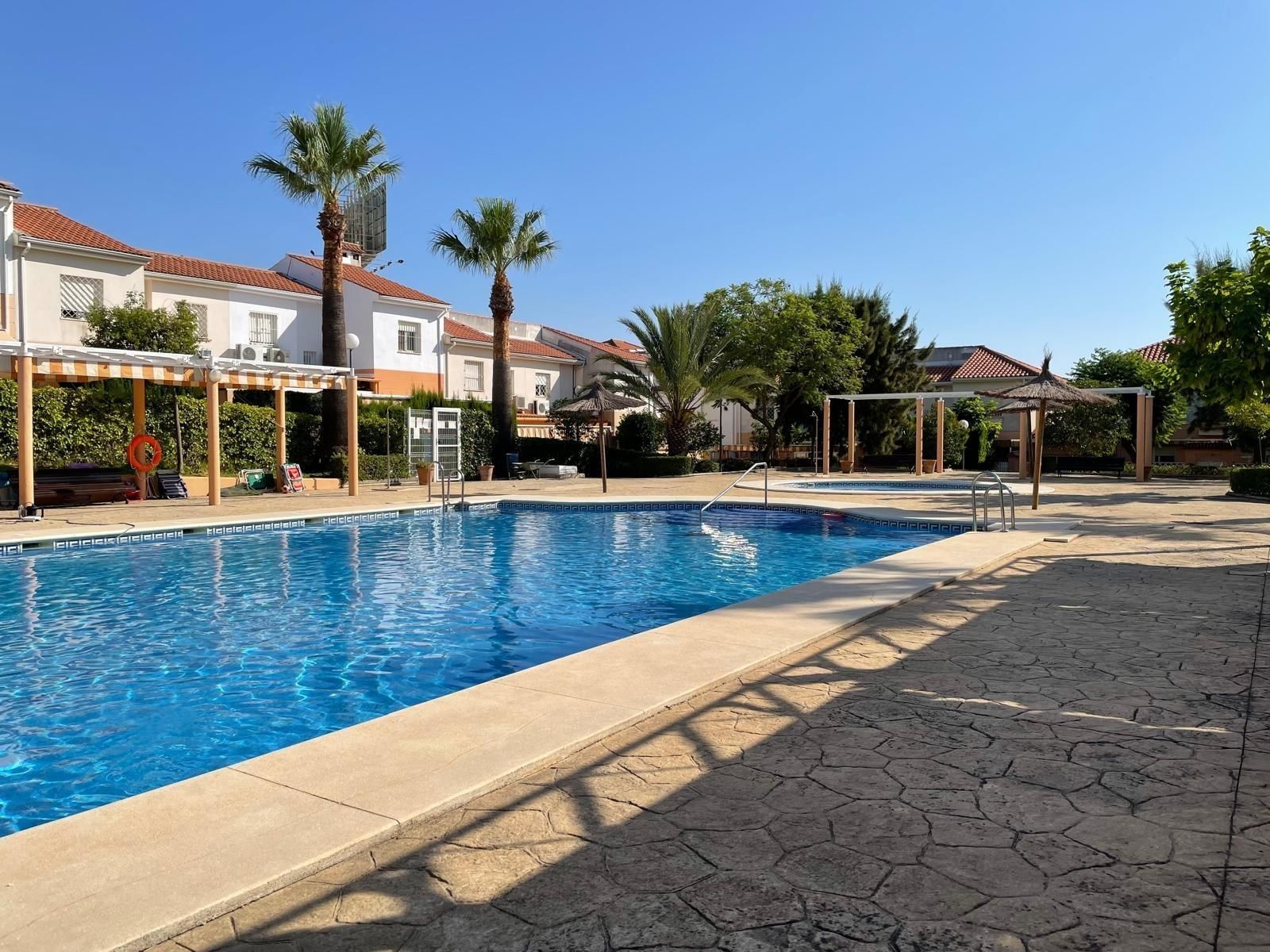 Swimming pool of Single-family semi-detached for sale in Tomares  with Air Conditioner, Private garden and Terrace