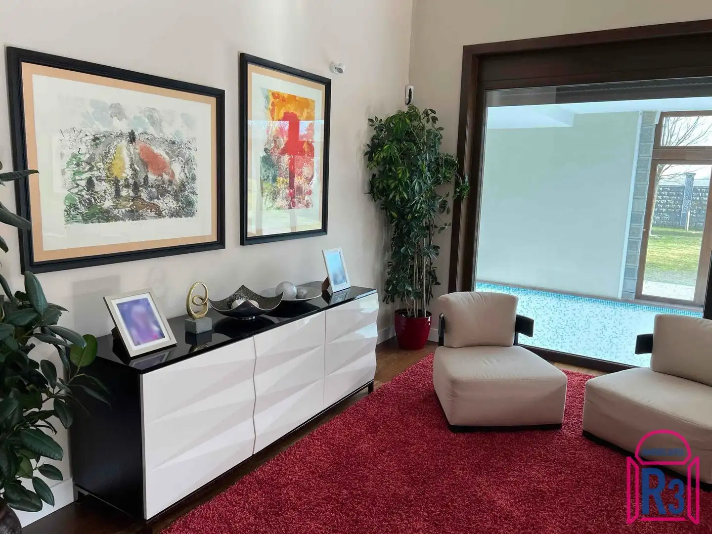 Sala de estar de Casa o chalet en venta en Cuadros con Calefacción, Terraza y Piscina