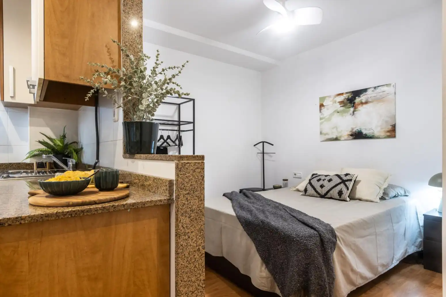 Schlafzimmer von Wohnung zum Verkauf in Terrassa mit Heizung, Parkett und Terrasse