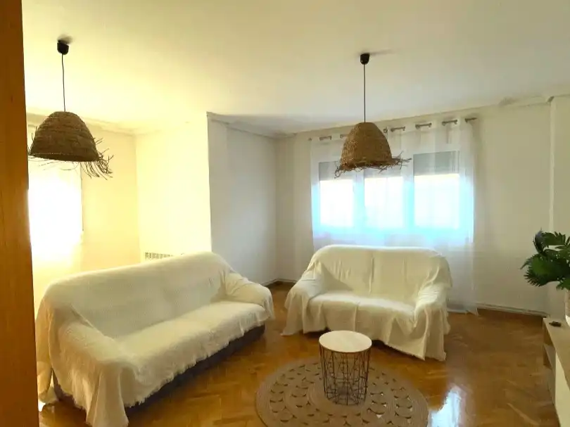 Sala d'estar de Pis de lloguer en Ponferrada amb Calefacció, Terrassa i Moblat