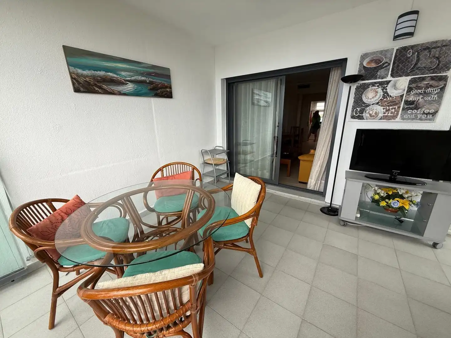 Balcony of Flat for rent in Benidorm  with Air Conditioner, Heating and Private garden