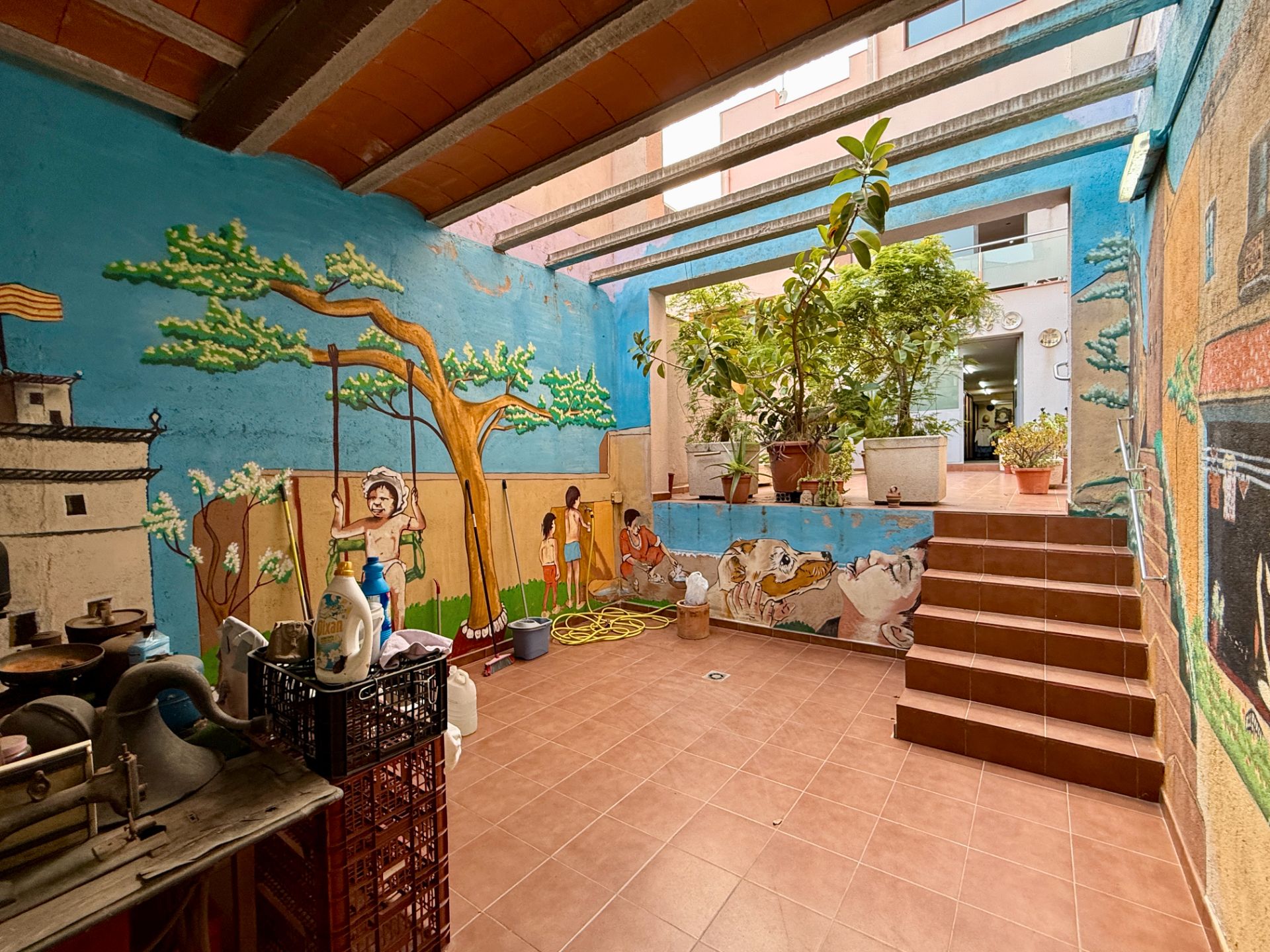 Garden of Single-family semi-detached for sale in  Barcelona Capital  with Air Conditioner, Heating and Private garden