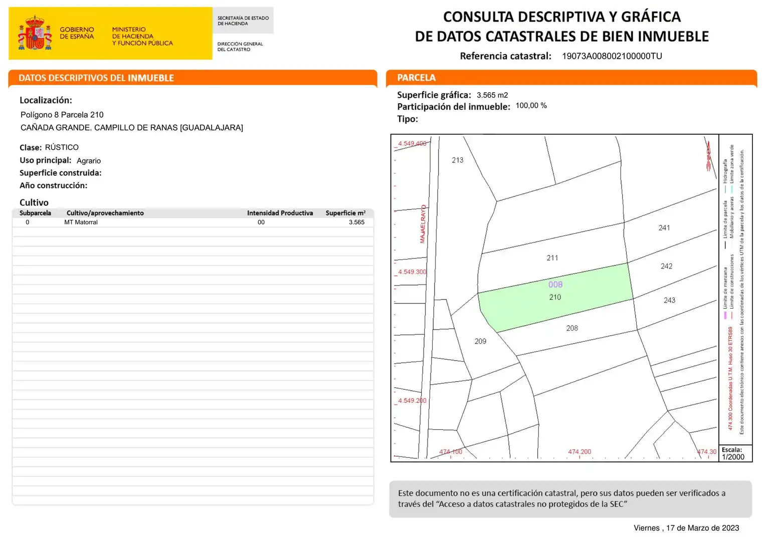 Terreno rústico en venta en Campillo de Ranas, imagen 21