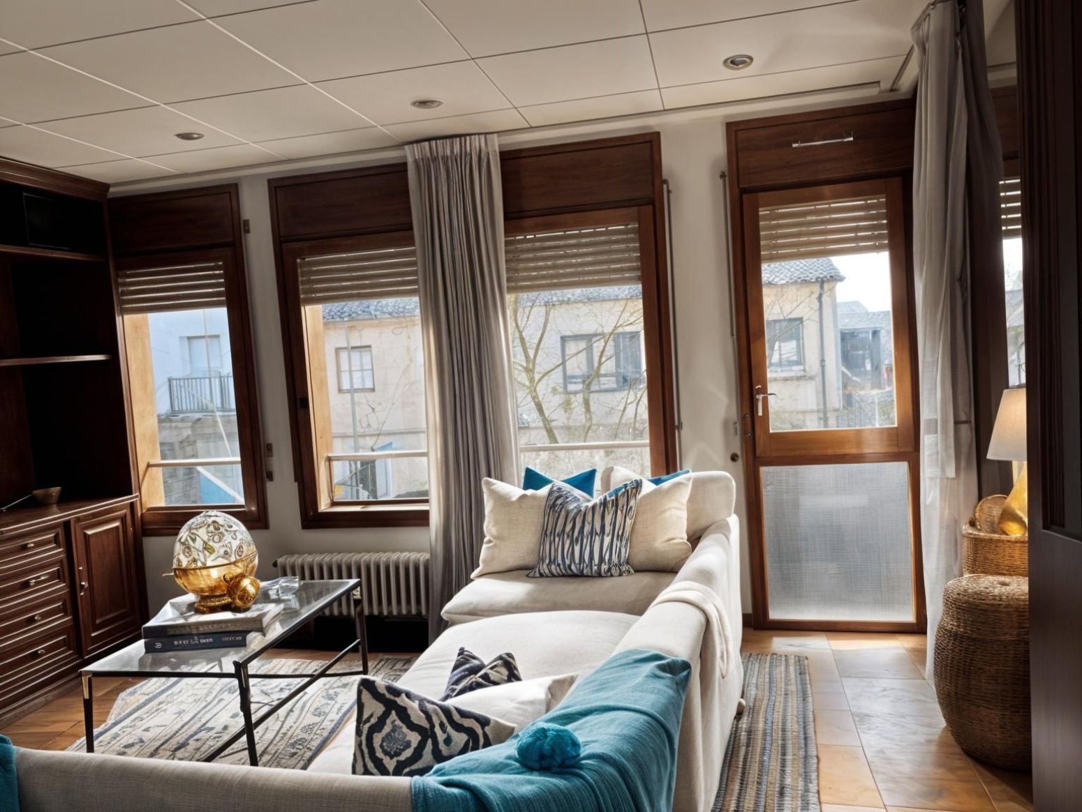 Sala de estar de Casa adosada en venta en Manlleu con Aire acondicionado y Terraza