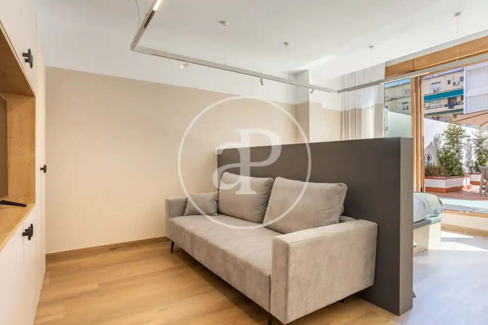 Wohnzimmer von Wohnung zur Miete in Valencia mit Klimaanlage, Heizung und Terrasse